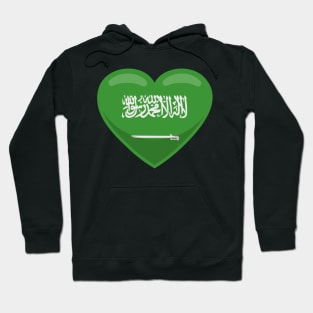 Saudi Arabia Flag Heart Hoodie